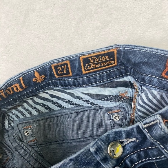 Rock Revival Women’s Vivian Cuffed Skinny Blue Jeans Size 27 - Picture 5 of 16